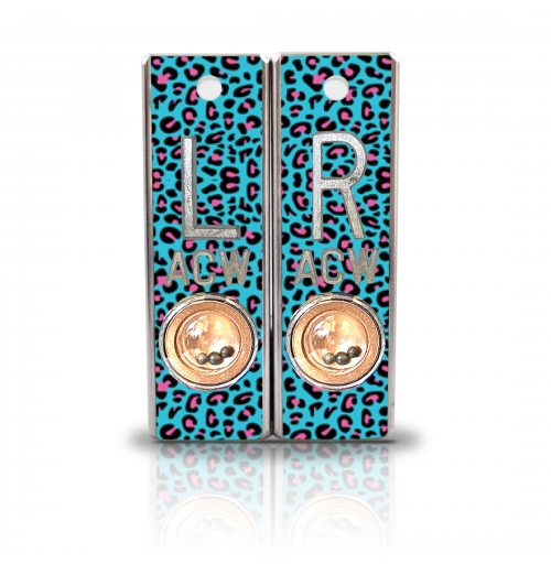 Aluminum Position Indicator X Ray Markers- Leopard Teal Graphic Pattern